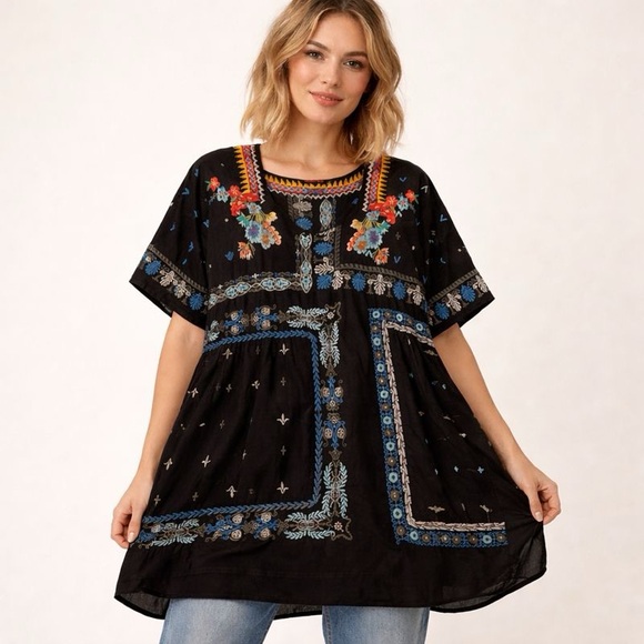 Johnny Was Tops - Johnny Was embroidered tunic
